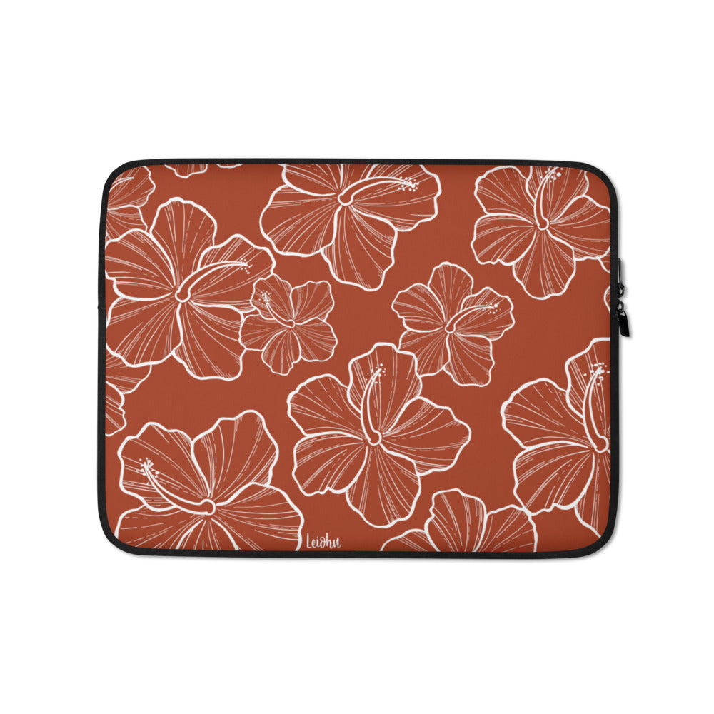 Hibiscus Rust - Laptop Sleeve - LEIOHU DESIGNS