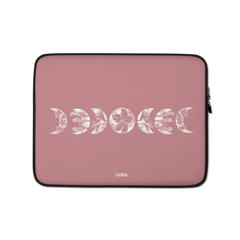 Pua Mahina - Mauve Laptop Sleeve - LEIOHU DESIGNS