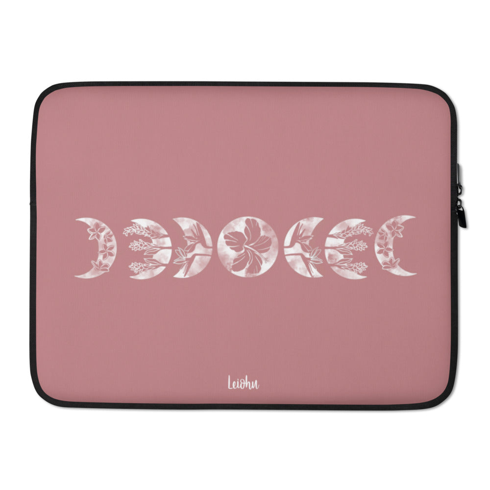 Pua Mahina - Mauve Laptop Sleeve - LEIOHU DESIGNS